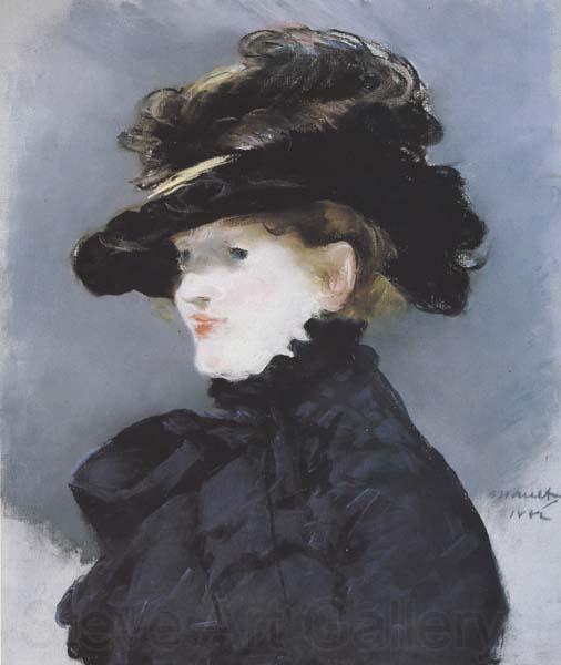Edouard Manet Mery Lauent au chapeau noir Pastel (mk40) Norge oil painting art